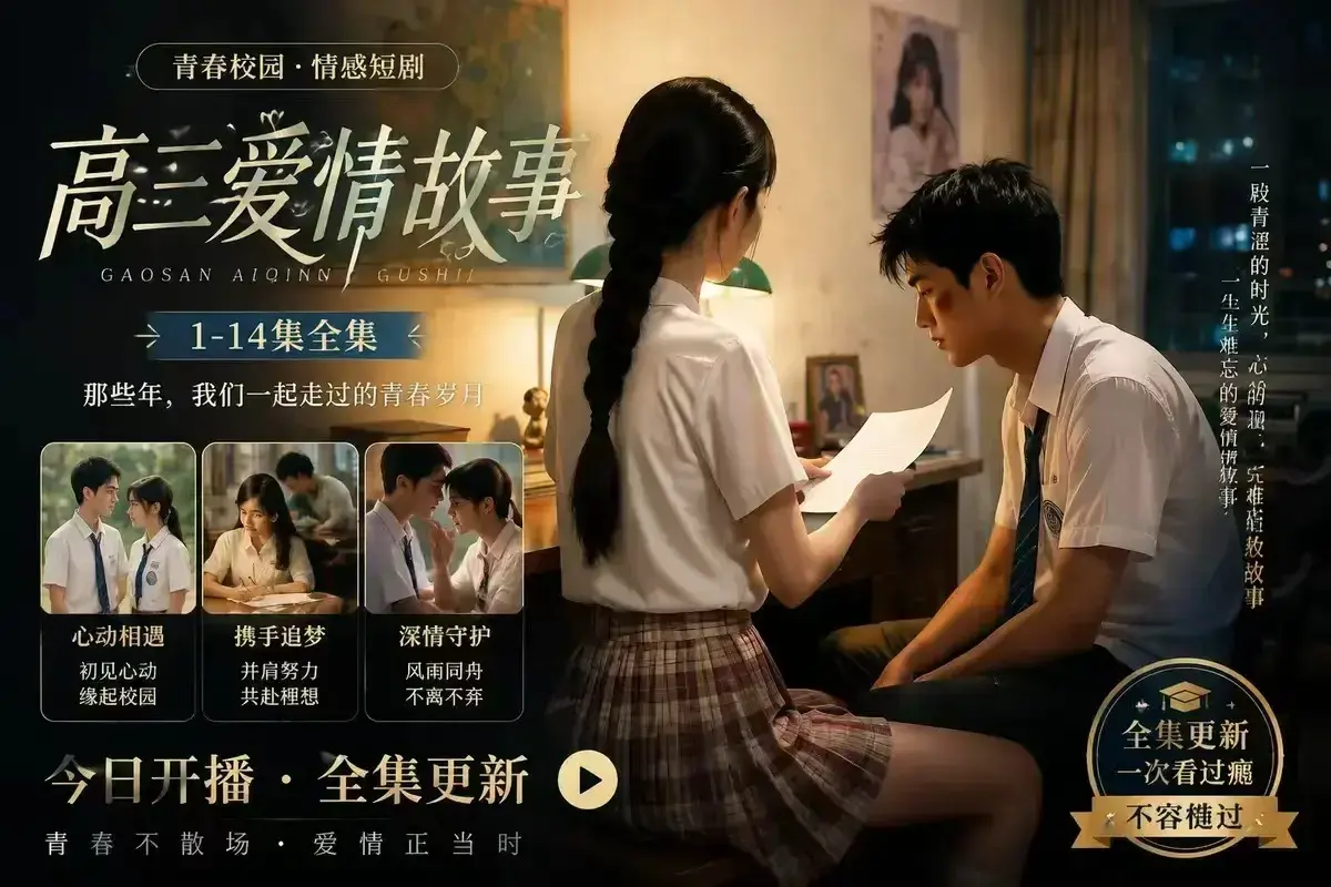 4K HDR高清画质AI短剧《B中爱情故事》未删减完整版 - 百度网盘在线秒存 - 免费观看高三爱情故事每集都戳心