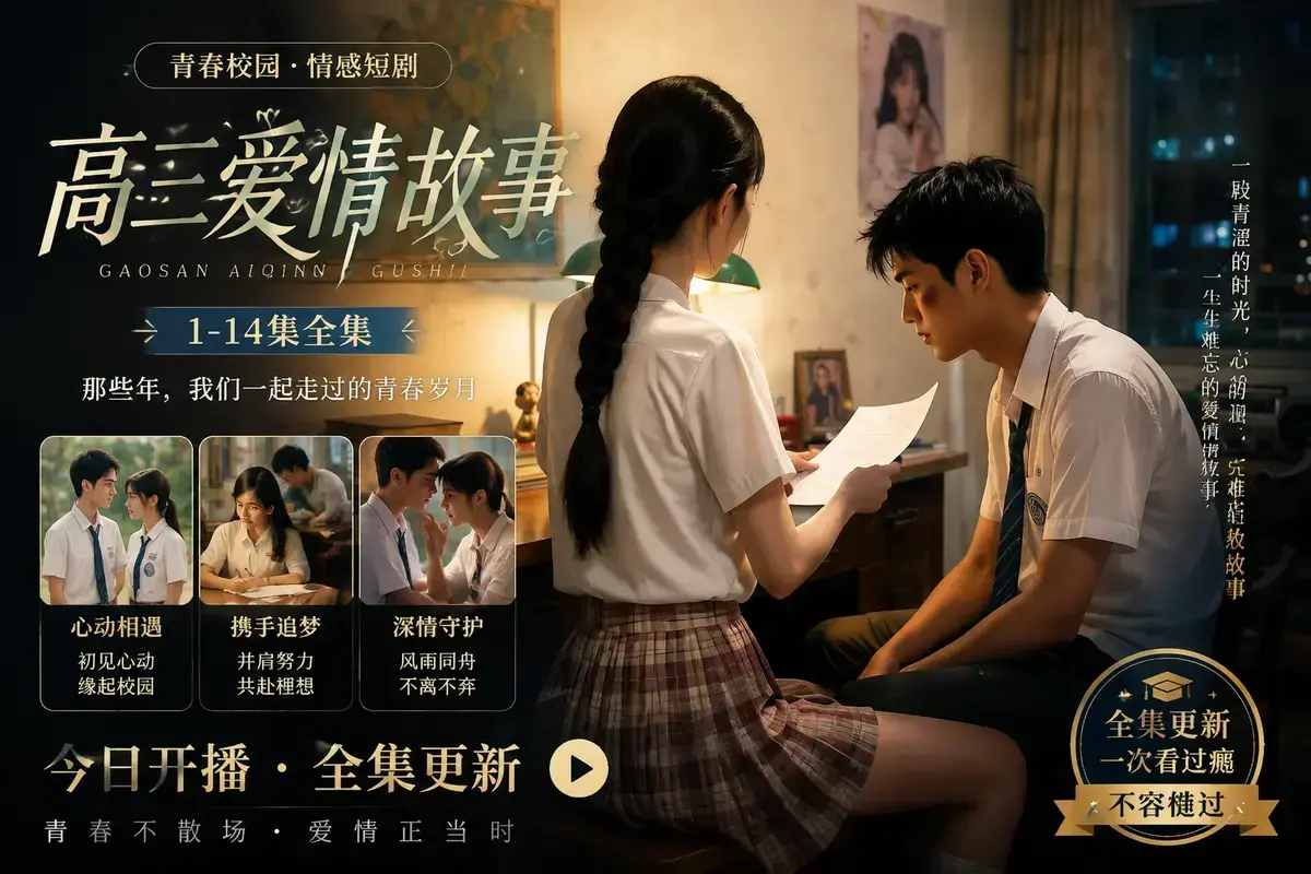 🔥爆火黄果AI 成人短剧《AI 短剧：B 中爱情故事》超清全集免费在线看_黄果短剧_擦肩篇 + 回眸篇《AI 短剧：高三爱情故事》杜比视界中字_《B 中爱情故事》：黄昏时的篮球场，又燃又暖又意难平