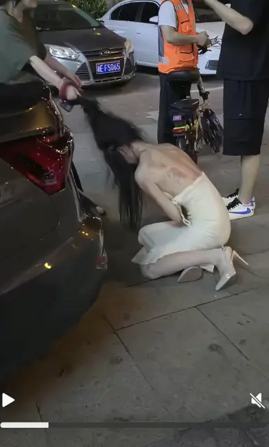 《白裙女子被抓头发跳河》-白裙女子被揪头发跳河事件全记录-湘E车牌白裙女子坠河后续-1080P高清画质免费在线观看
